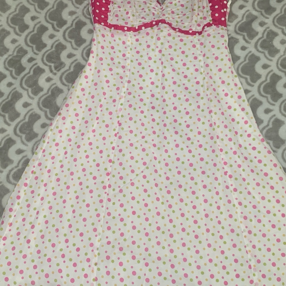 Vintage Anthropologie Polka Dot Halter Dress